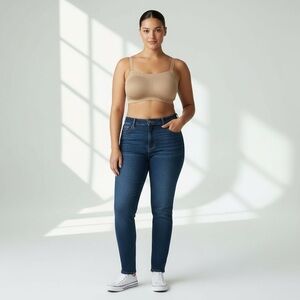 Elegant Truekind Beige Women's Bra Convertible Strapless Bandeau 3XL New